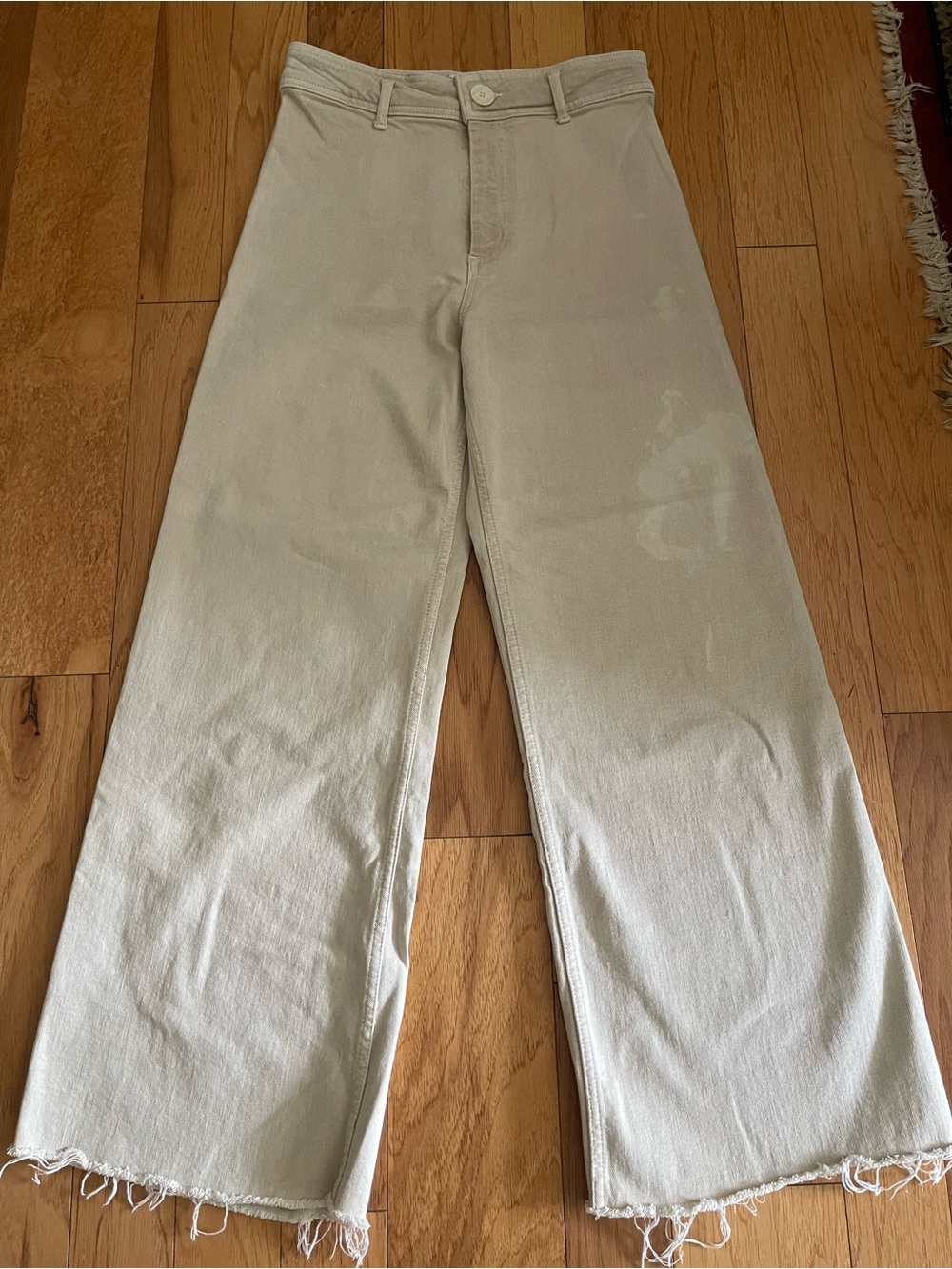 Zara Wide-Leg Jeans in Light Cream